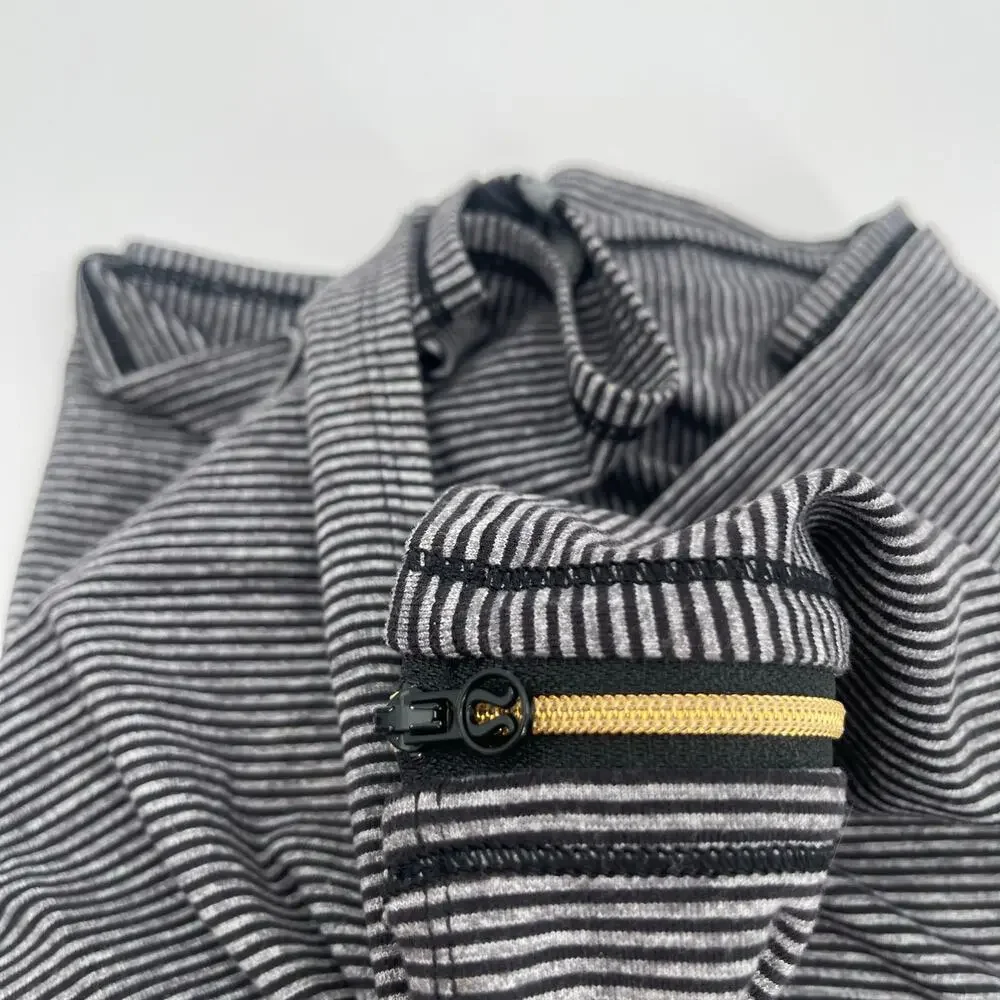 LULULEMON Vinyasa Scarf Wrap Zipper Gold Stripes Black Gray Stretch Multi Way